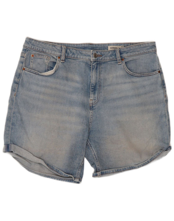 Shorts jeans feminino Marks & Spencer Boyfriend UK 16 grande W38 azul