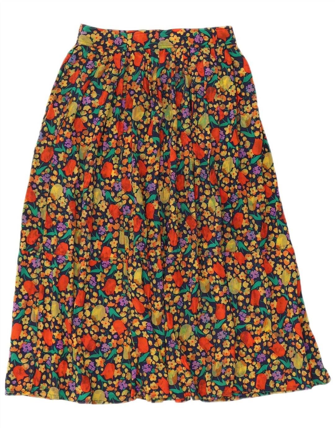 Saia feminina vintage cintura alta linha A IT 44 médio W25 multicolorido
