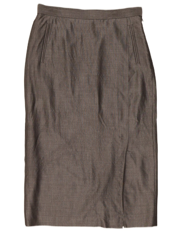 Saia lápis feminina Episode UK 14 grande W32 cinza viscose