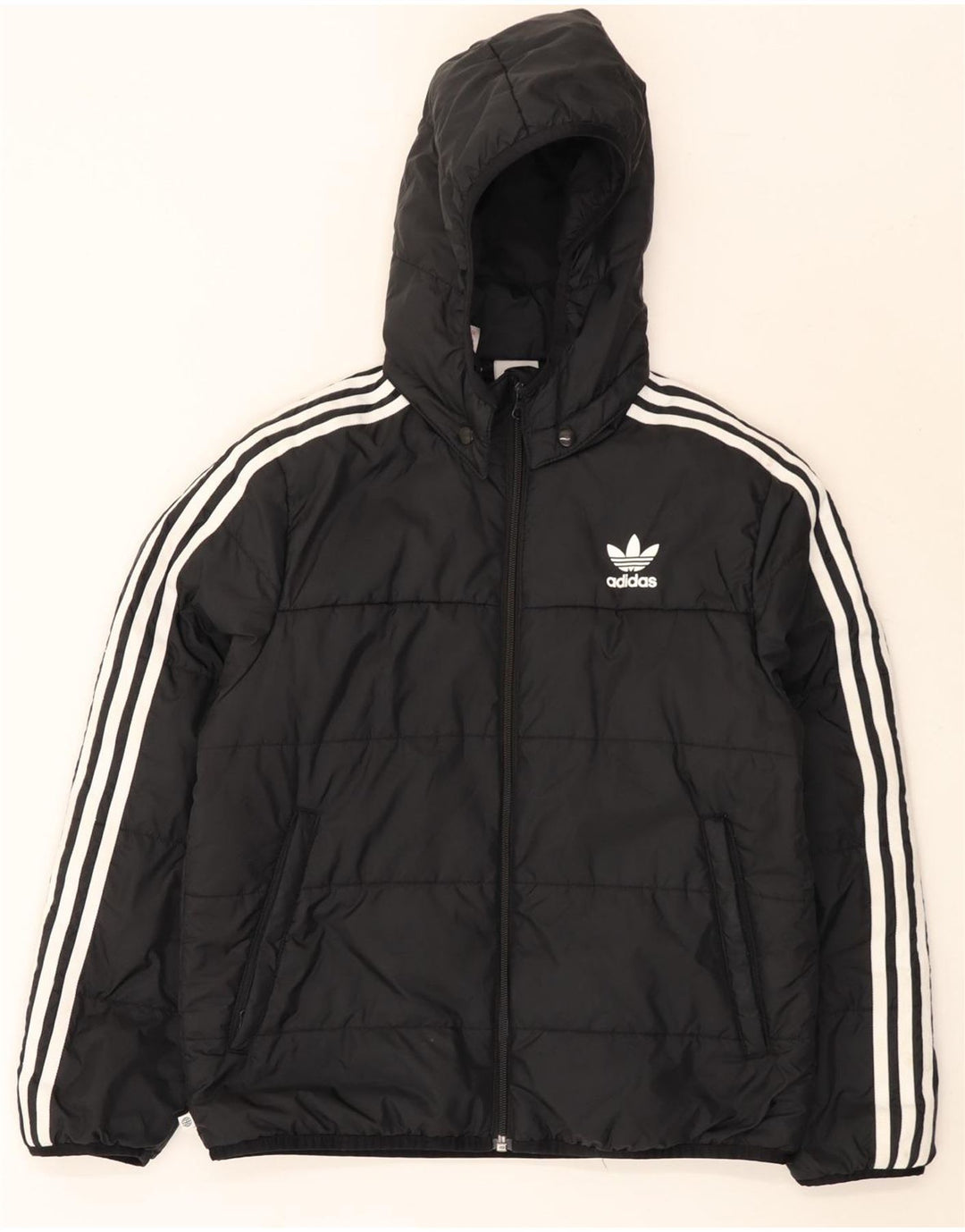 Casaco acolchoado com capuz Adidas Boys 11-12 anos preto poliéster