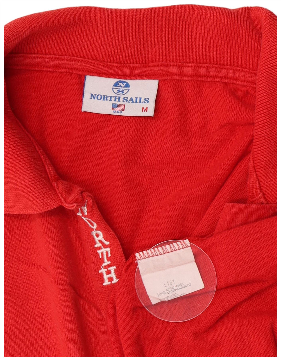 Camisa polo masculina de manga comprida North Sails médio algodão vermelho
