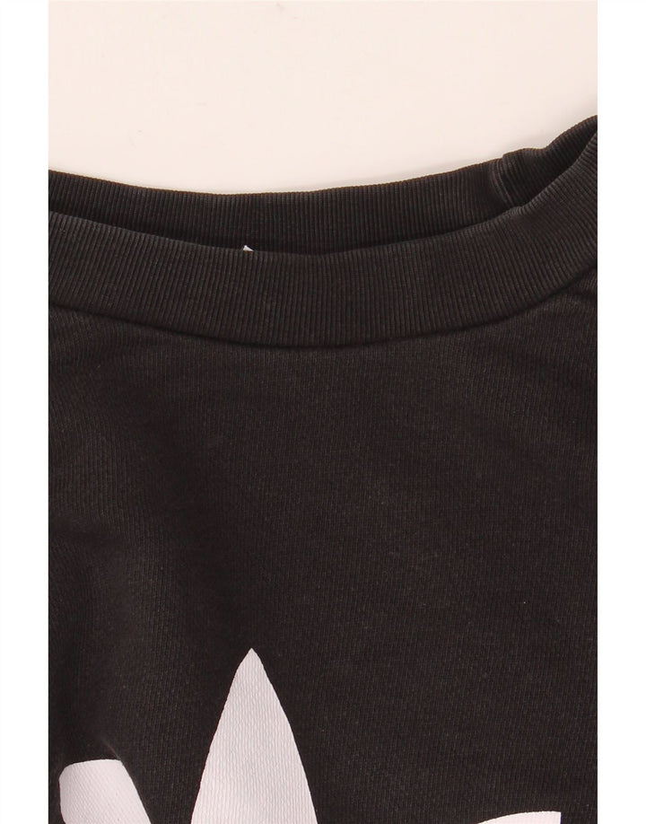 Adidas Mens Graphic Moletom Jumper Médio Algodão Preto