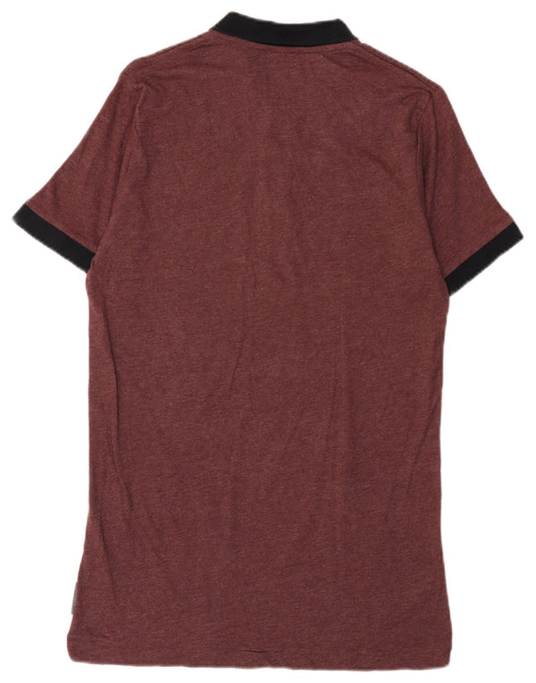 Polo masculino French Connection pequeno algodão Borgonha