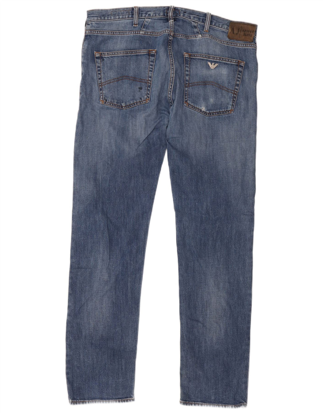 Armani Masculino J45 Regular Straight Jeans W38 L34 Azul Algodão