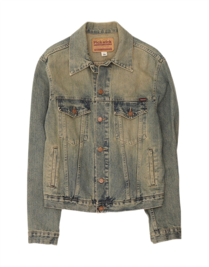 Jaqueta jeans feminina Pickwick Reino Unido 14 grande algodão azul