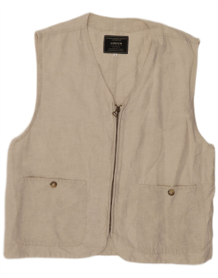 Colete Vintage Masculino Grande Bege