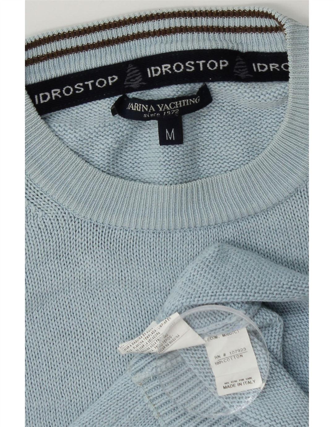 Suéter masculino Marina Yachting com gola redonda e algodão azul médio