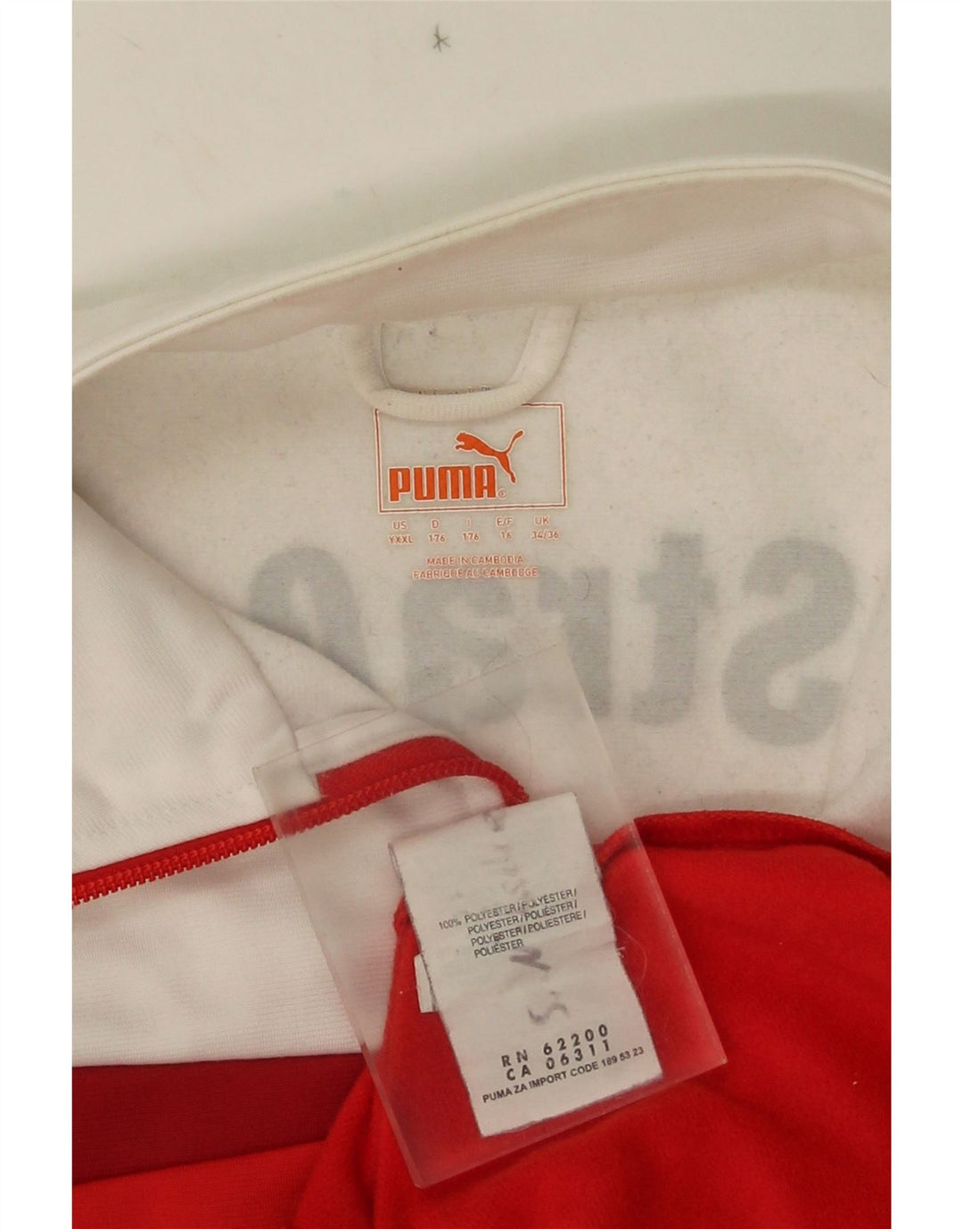 Jaqueta Puma Boys Graphic Tracksuit Top 15-16 Anos Vermelho Colorblock