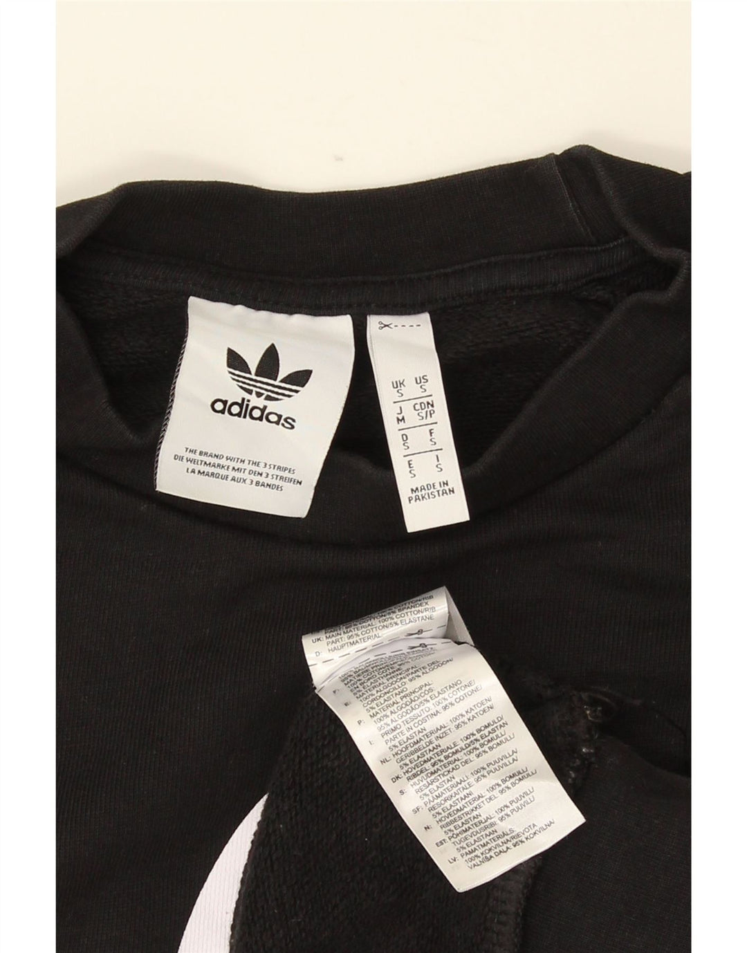 Adidas Mens Graphic Moletom Jumper Pequeno Algodão Preto