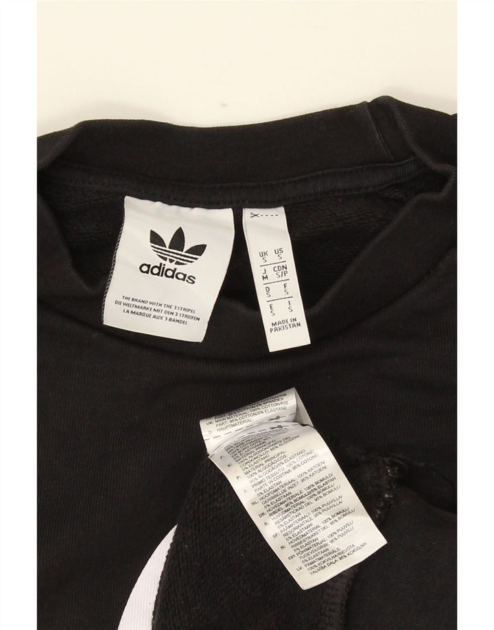 Adidas Mens Graphic Moletom Jumper Pequeno Algodão Preto