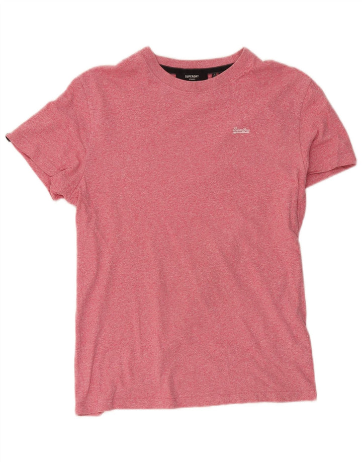 Camiseta masculina Superdry Top médio algodão manchado rosa