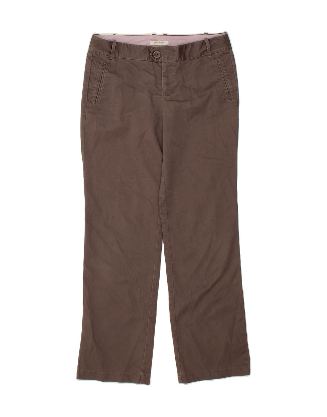DOCKERS Womens Straight Chino Trousers US 8 Medium W30 L32 Brown Cotton Vintage Dockers and Second-Hand Dockers from Messina Hembry 