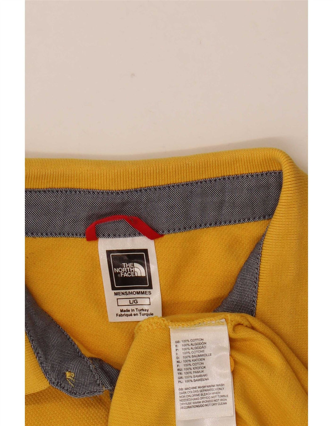 Camisa polo masculina The North Face grande algodão amarelo