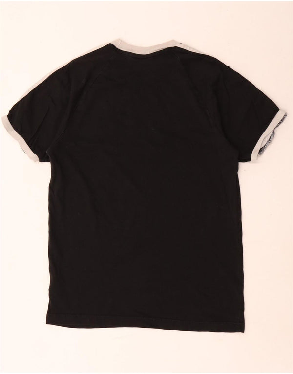 Adidas Mens Camiseta Top Pequeno Algodão Preto