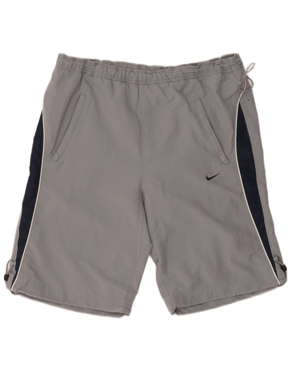 Shorts esportivos masculinos Nike UK 31/33 cinza médio colorblock poliéster