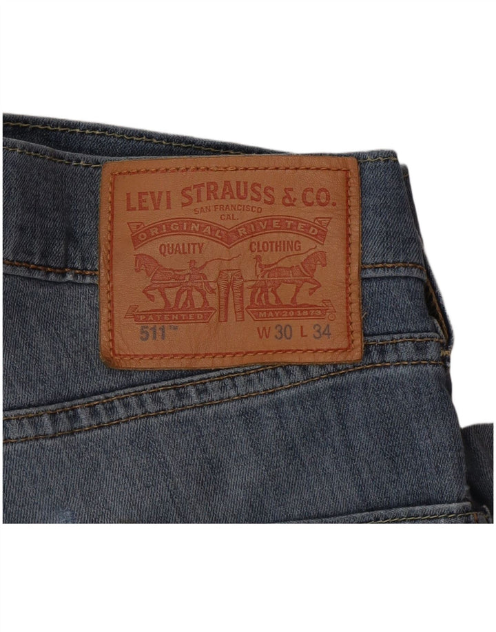 LEVI'S Masculino 511 Slim Jeans W30 L34 Azul Algodão