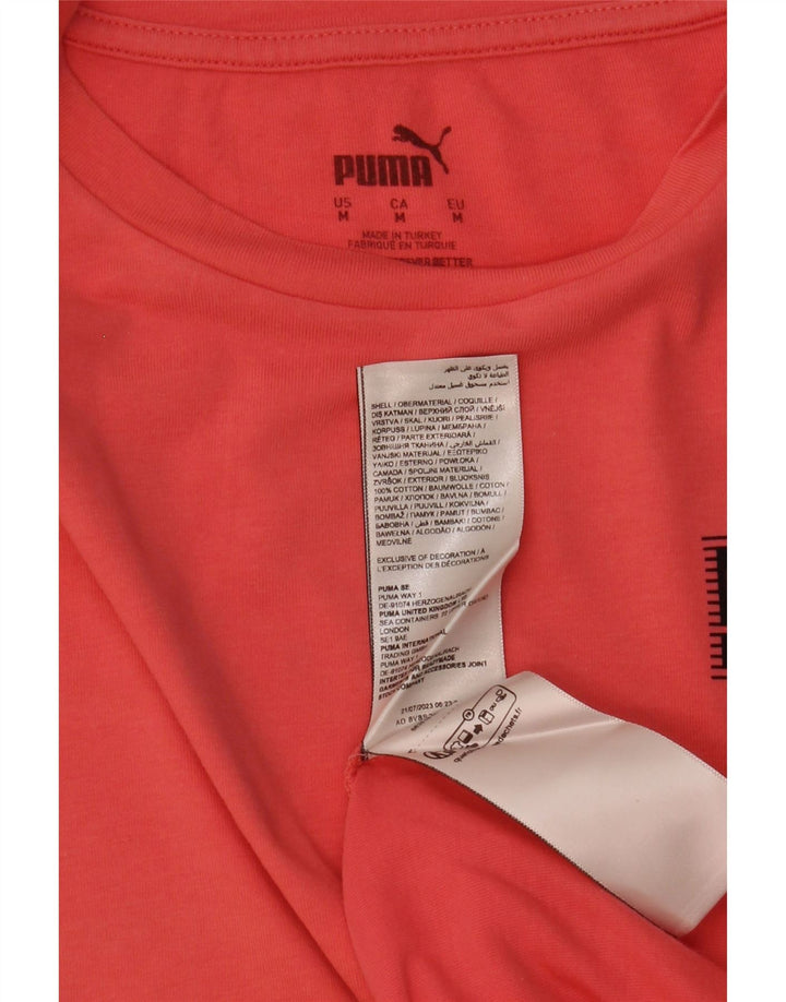 Camiseta feminina Puma Top UK 14 algodão laranja médio