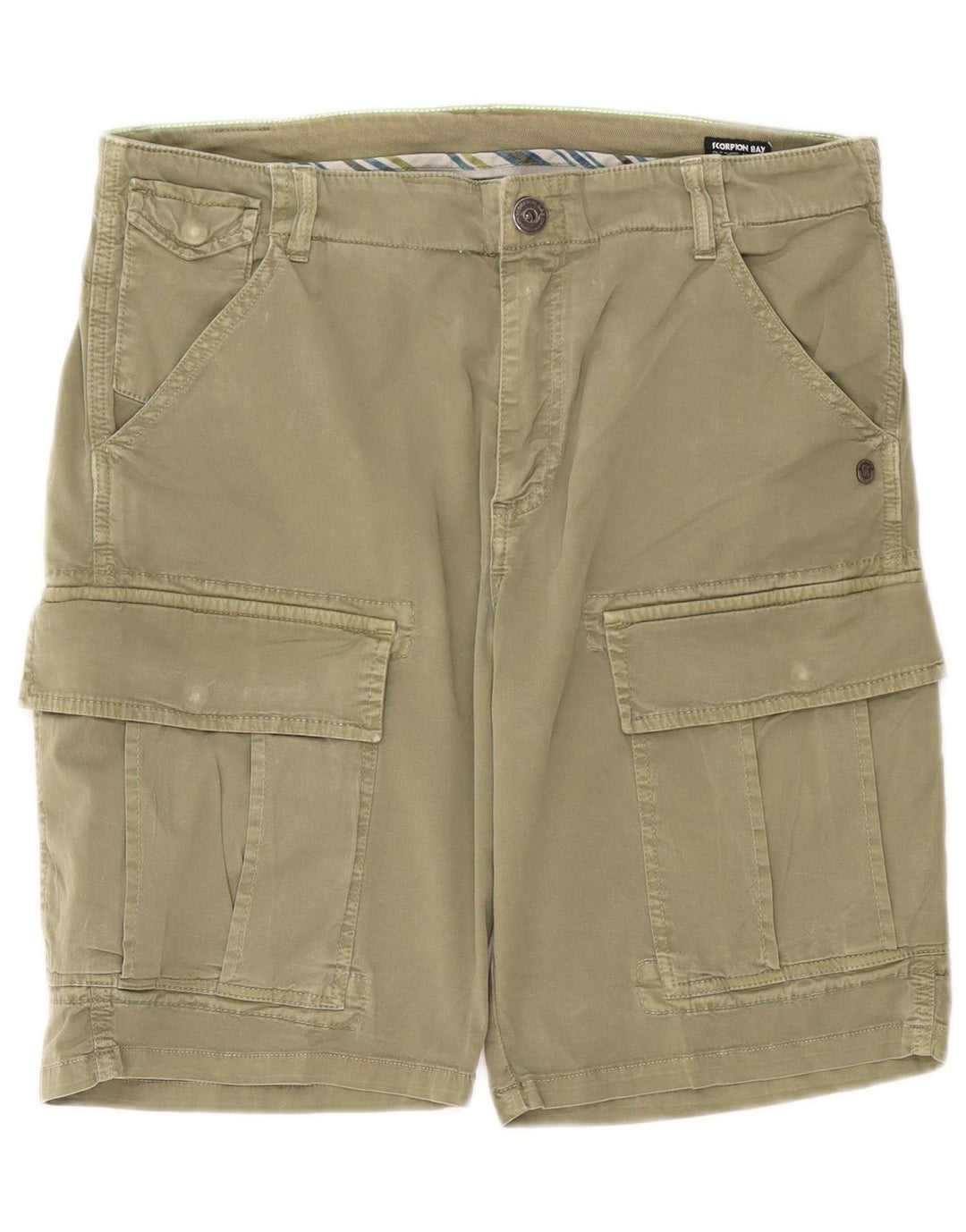 Shorts cargo masculino Scorpion Bay W36 grande algodão cáqui