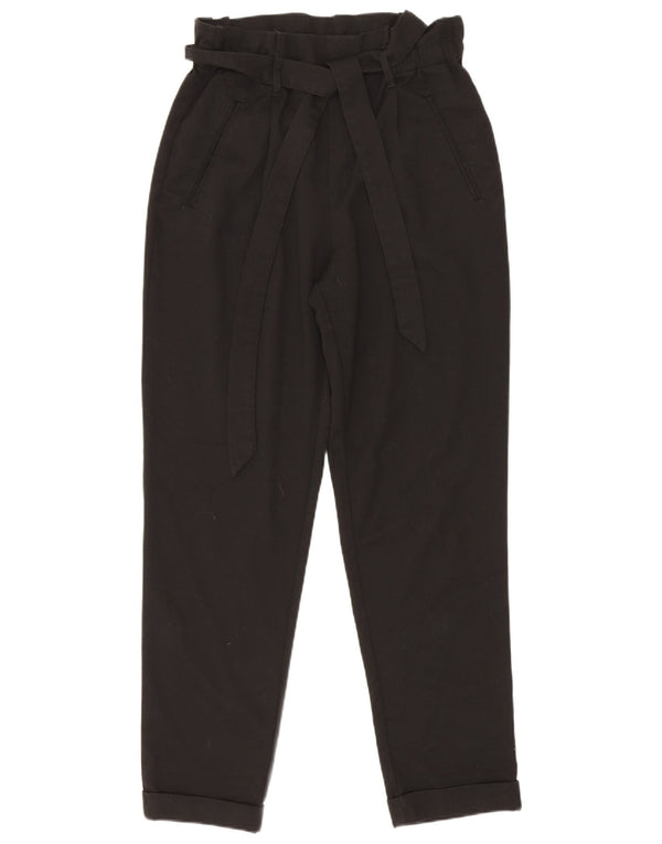 Calça casual feminina Zara Trafaluc cintura alta cônica XS W24 L26 preta