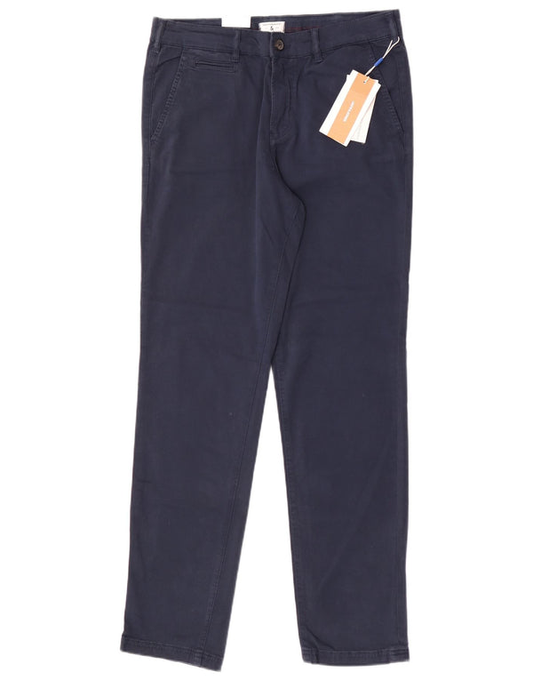 Calça chino masculina Jack & Jones reta regular W31 L32 algodão azul marinho