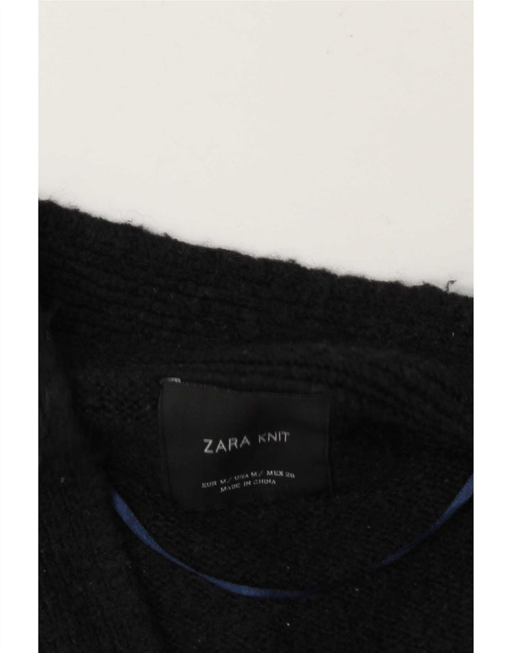 Zara Suéter Cardigan Aberto Feminino Reino Unido 14 Médio Azul Marinho