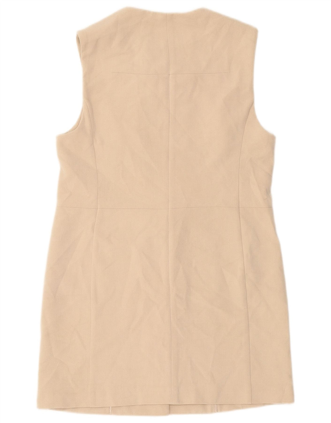 Jaqueta blazer feminina sem mangas Longline da Marks & Spencer Reino Unido 10 pequena bege