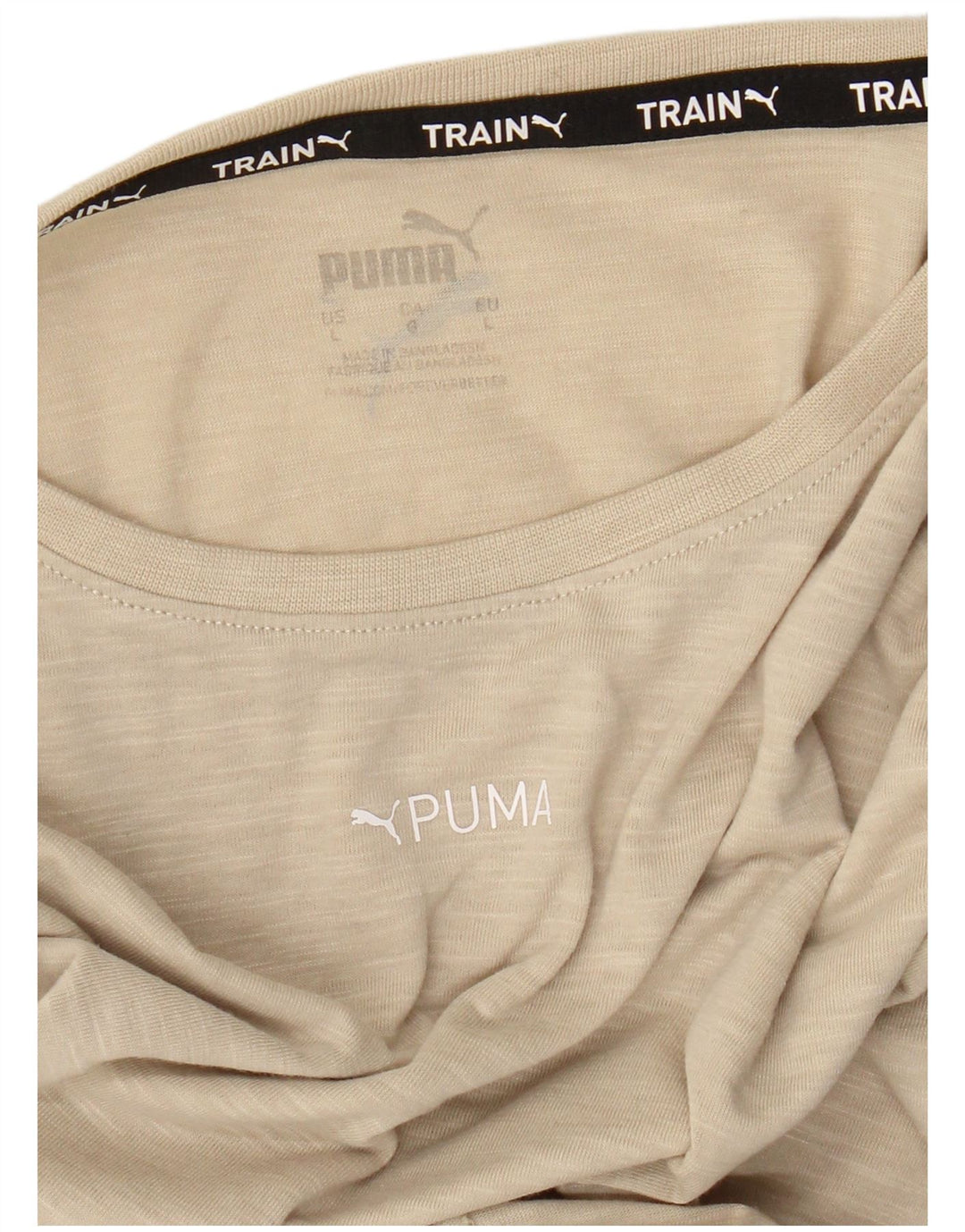 Camiseta masculina Puma grande bege manchado