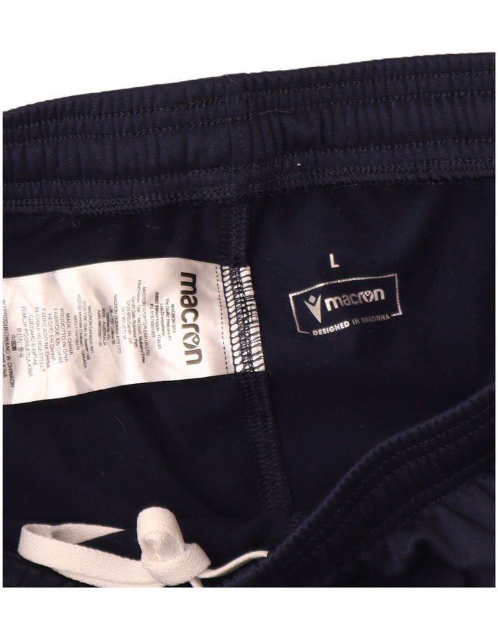 Calça de treino masculina Macron Joggers grande poliéster azul marinho