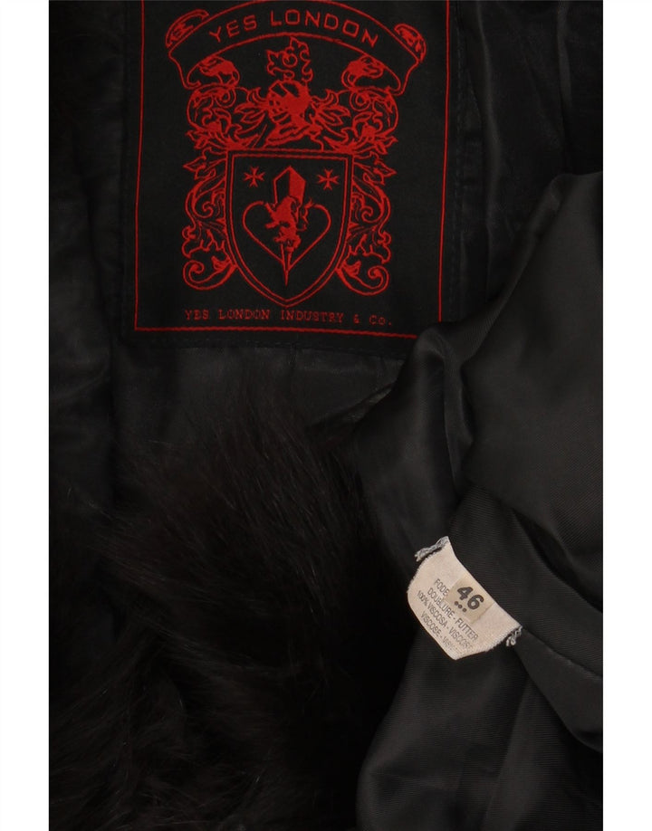 Casaco de couro feminino VINTAGE IT 46 grande couro preto