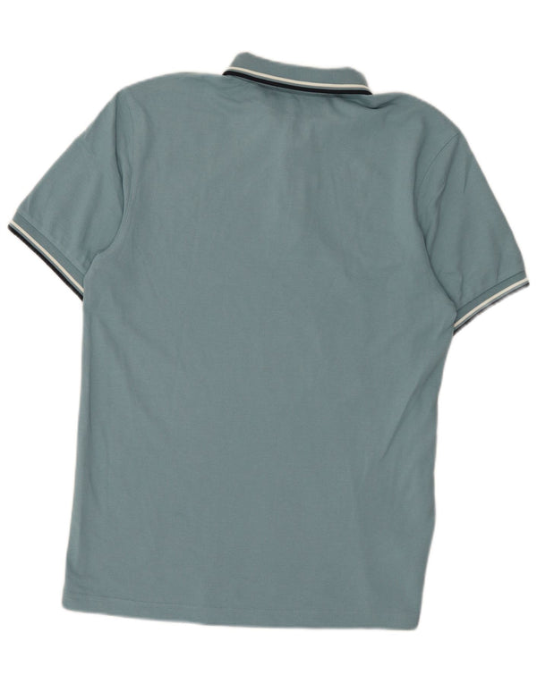 Camisa polo masculina Fred Perry de algodão listrado azul médio