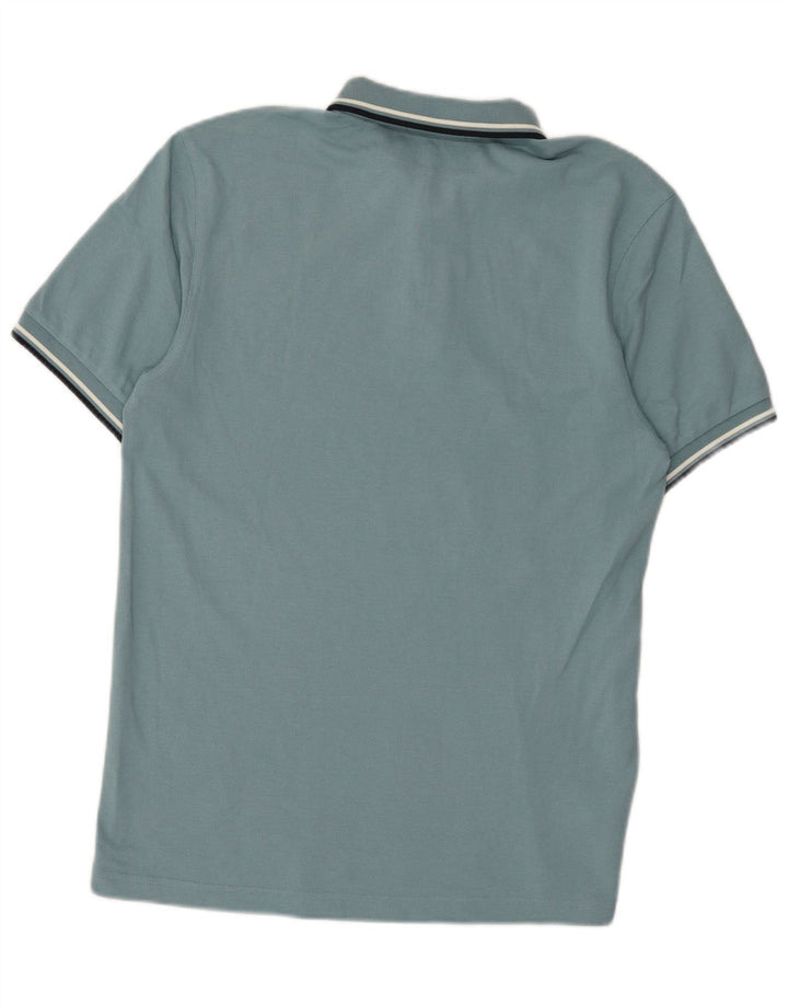 Camisa polo masculina Fred Perry de algodão listrado azul médio