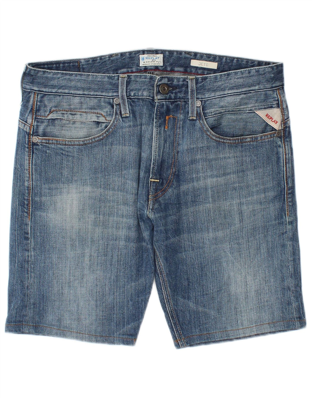Replay Mens Jeto Denim Shorts W32 Grande Azul