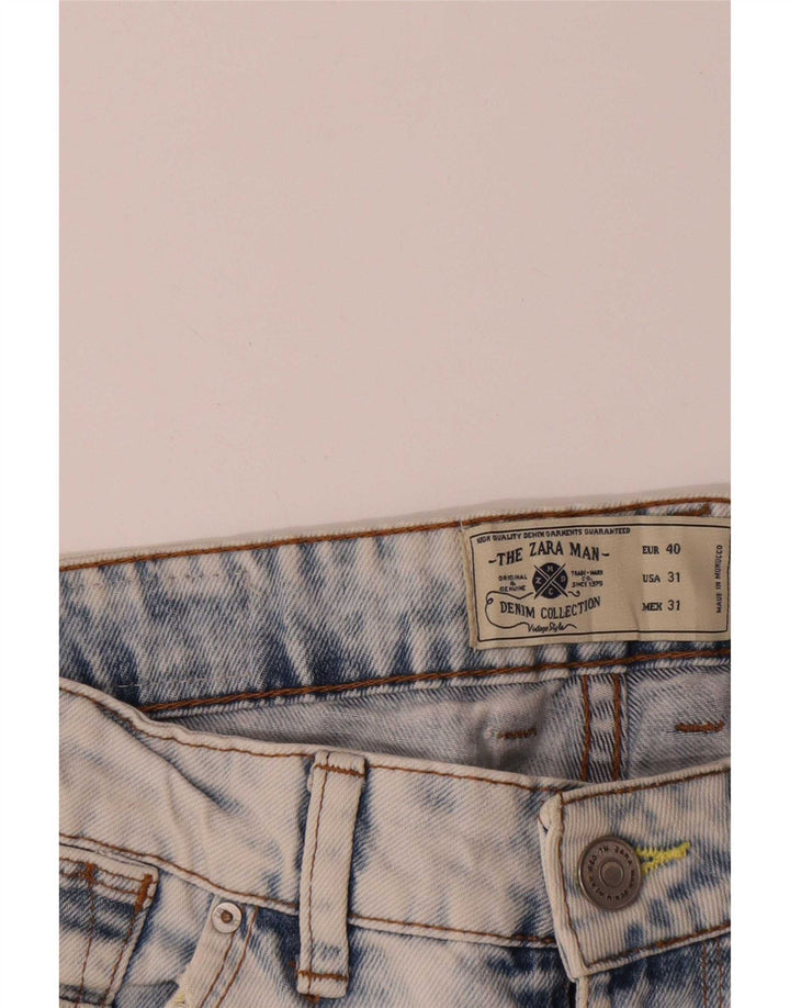 Zara Mens Denim Shorts EU 40 Médio W31 Azul Algodão