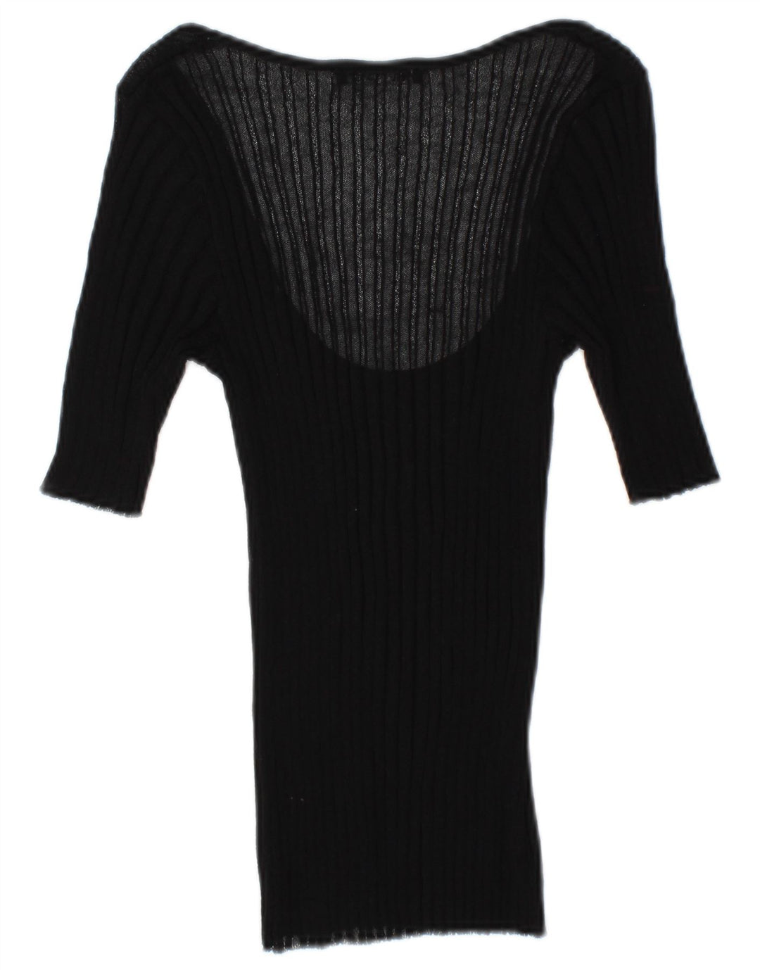 Blusa feminina transparente manga 3/4 Zara Reino Unido 12 médio preto