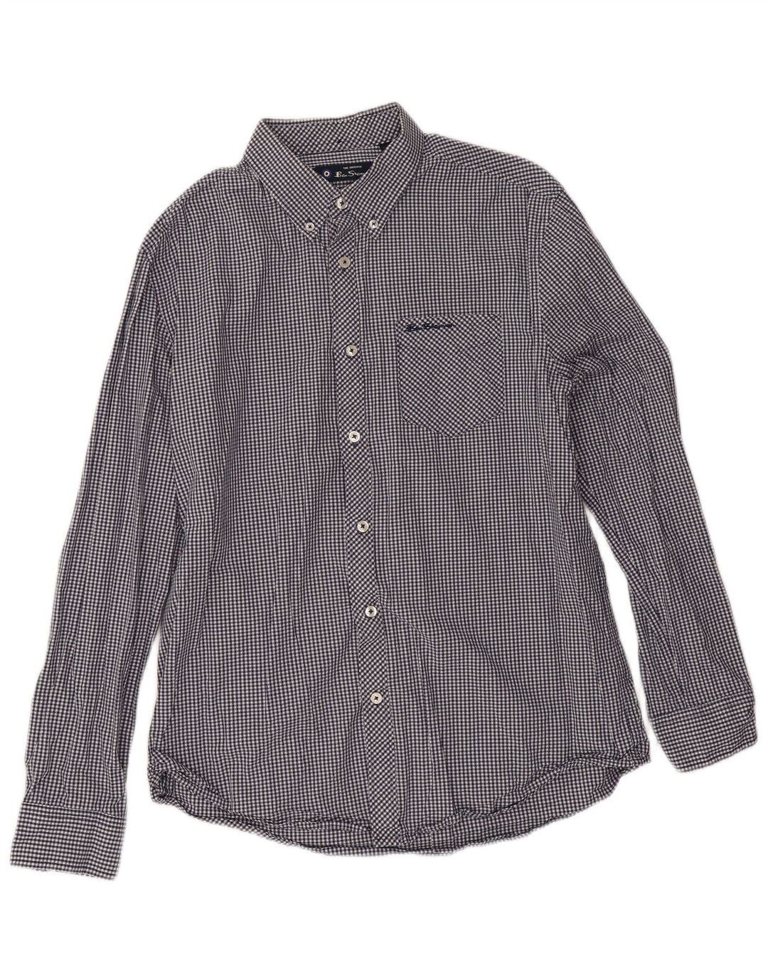 Camisa masculina Ben Sherman grande algodão guingão azul marinho