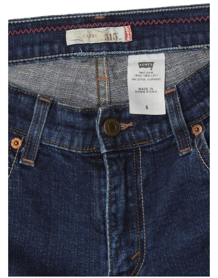 Levi's Feminino 515 Capri Jeans US 6 Médio W28 L19 Azul Algodão