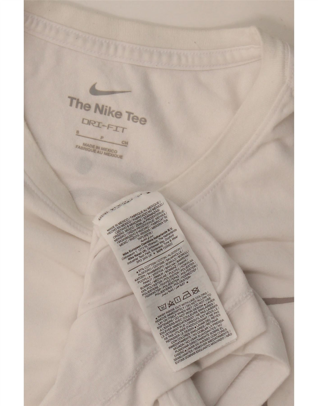 Camiseta masculina NIKE Dri Fit Graphic Top pequeno algodão branco
