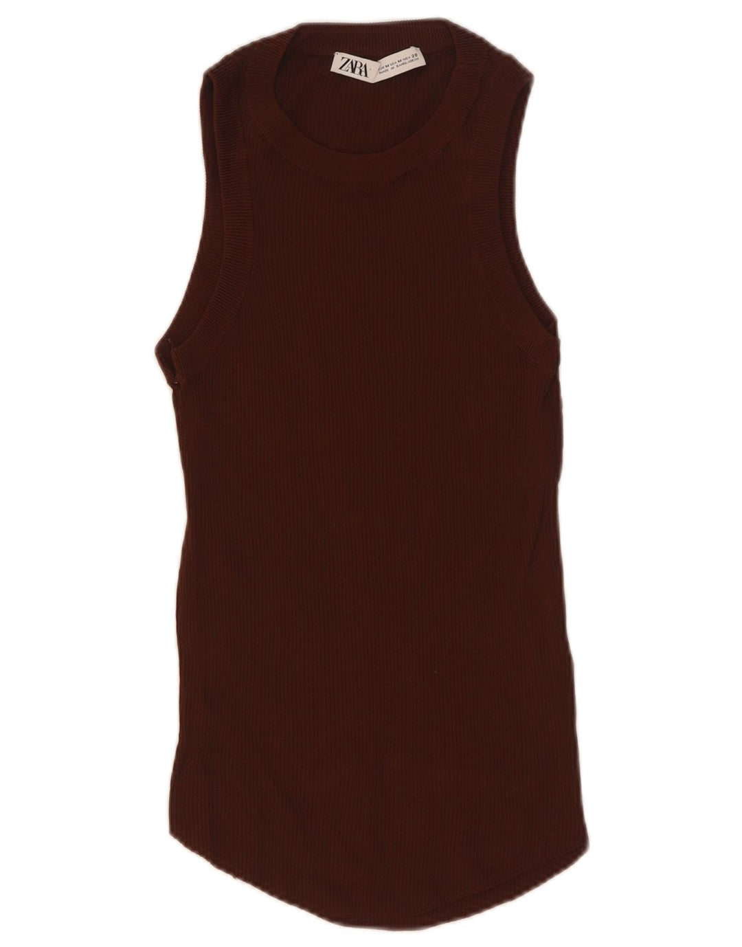 Colete feminino Zara UK 12 viscose marrom médio