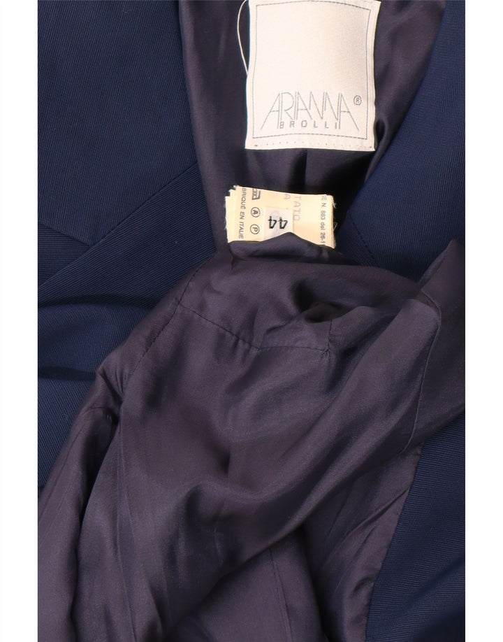 Jaqueta blazer feminina vintage com 1 botão IT 44 acetato azul marinho médio