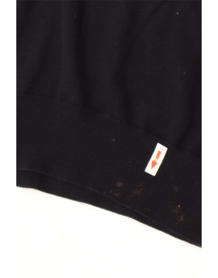 Suéter masculino Hugo Boss com ajuste regular e gola redonda, algodão preto médio