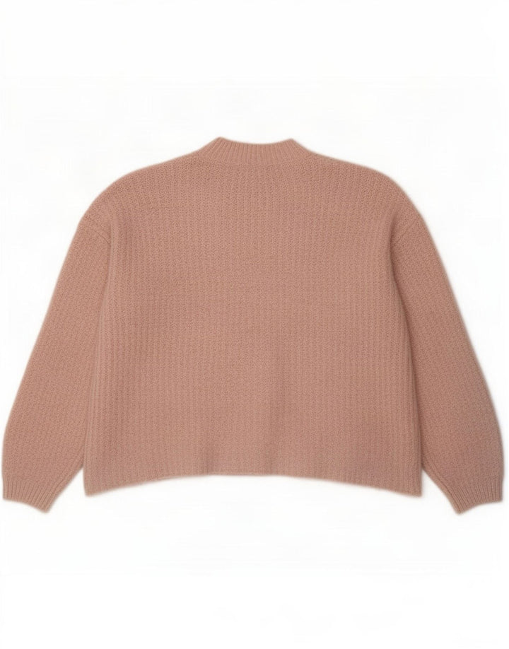 Marks & Spencer Suéter feminino oversized com gola redonda Reino Unido 14 médio rosa