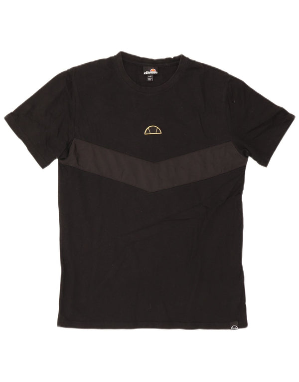 Ellesse Camiseta masculina gráfica Top médio preto colorblock