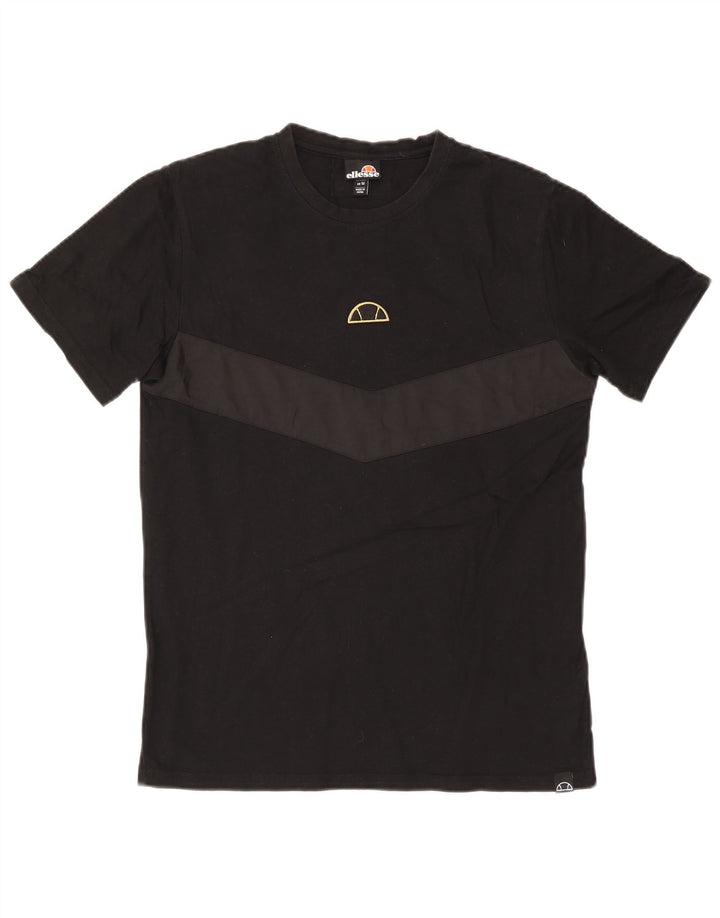 Ellesse Camiseta masculina gráfica Top médio preto colorblock