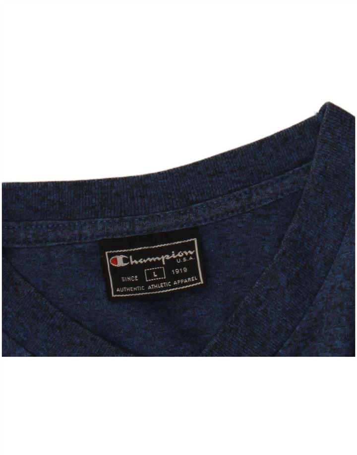Camiseta masculina Champion grande azul manchada