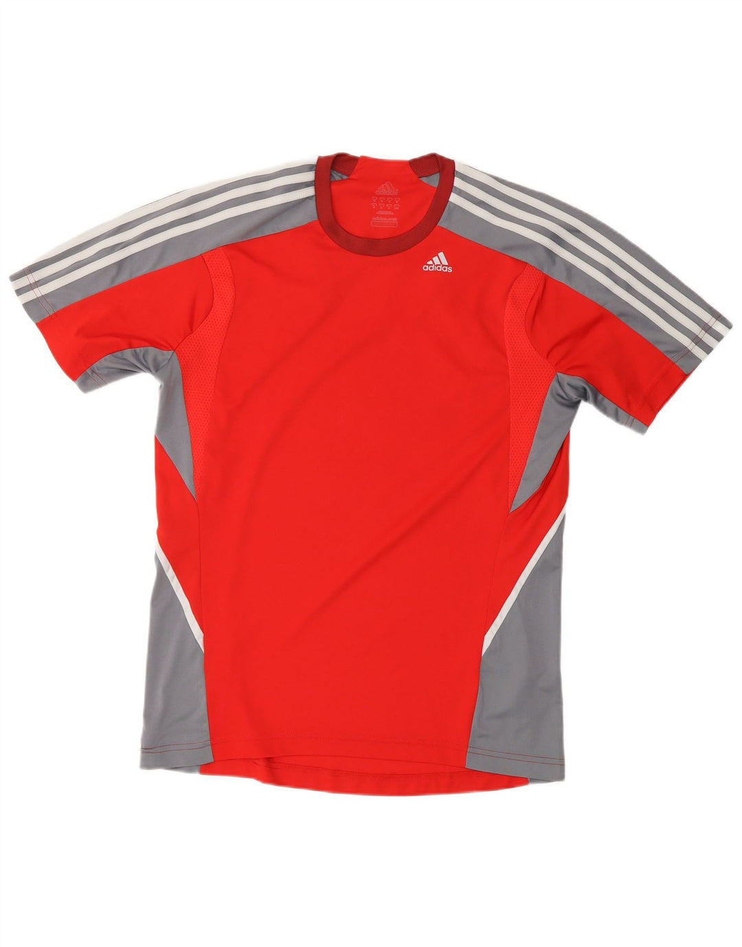 ADIDAS Mens Climalite T-Shirt Top Médio Vermelho Colourblock Poliéster