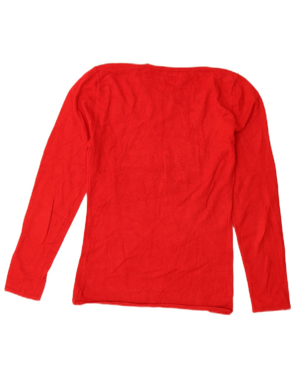 Top gráfico feminino Guess manga comprida UK 6 XS vermelho