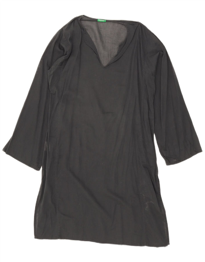 Vestido túnica transparente feminino Benetton, tamanho grande, 10 algodão cinza pequeno