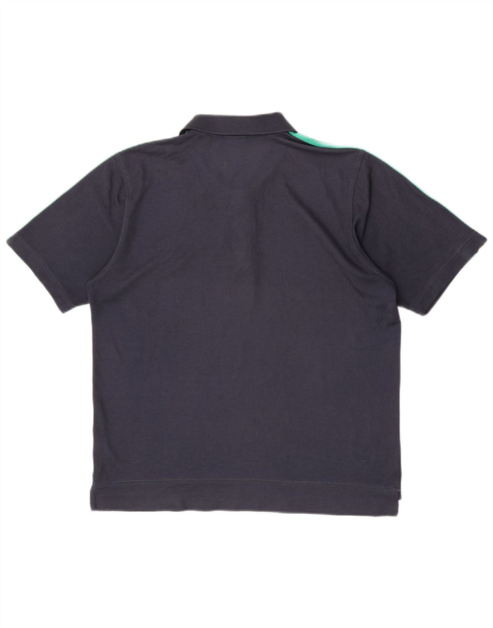 Camisa polo masculina Adidas grande poliéster azul marinho