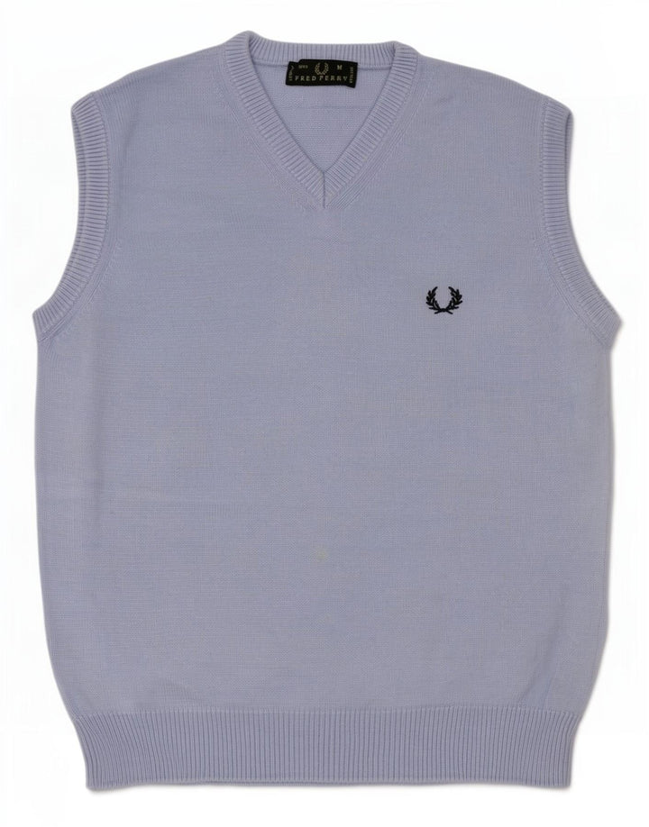 Fred Perry Camiseta regata masculina de algodão azul médio