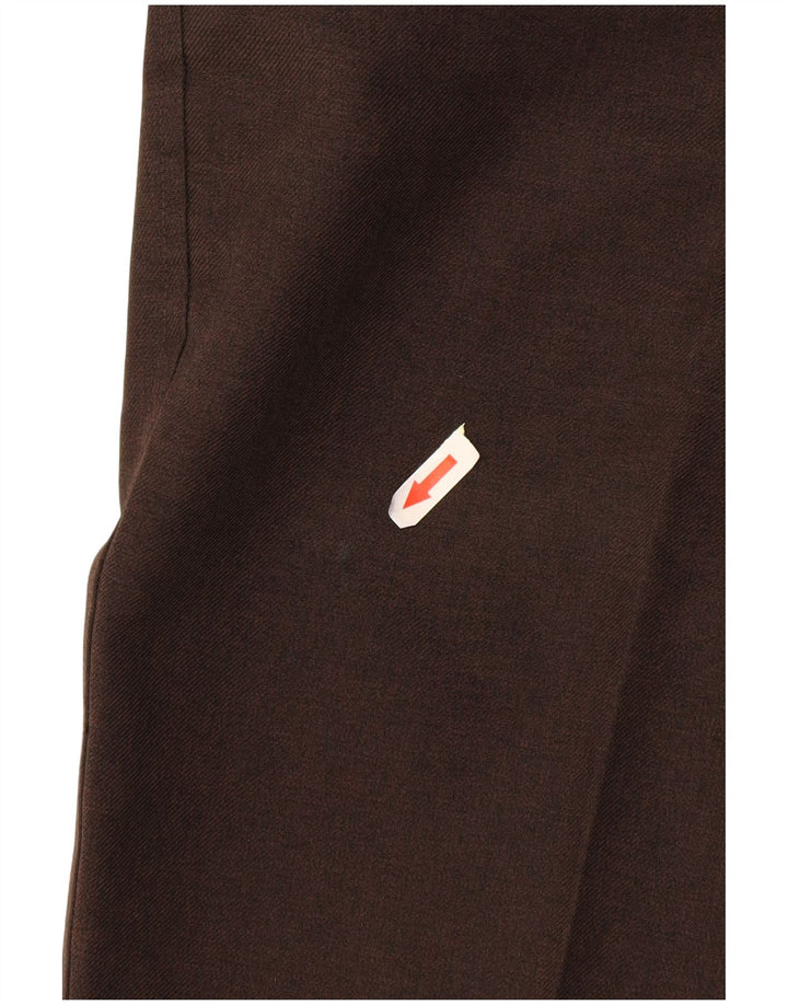 Calça masculina reta casual Farah W36 L29 poliéster marrom